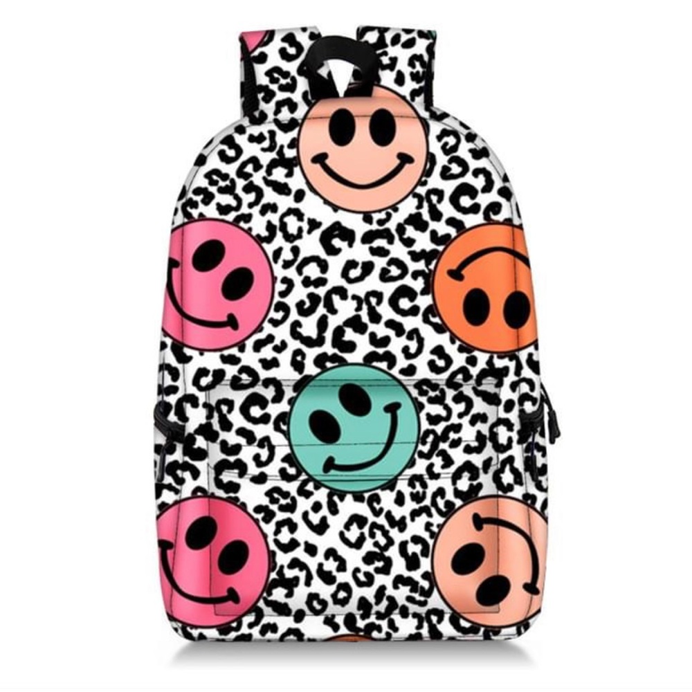 Smiley kids backpack and lunchkit